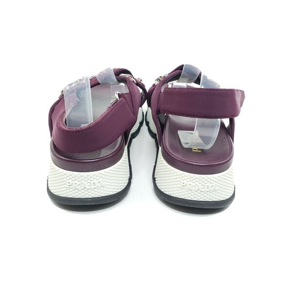 Prada Jeweled Sport Sandal Purple Fabric Crystal Platform Womens EUR 40/US 10 - Picture 5 of 11